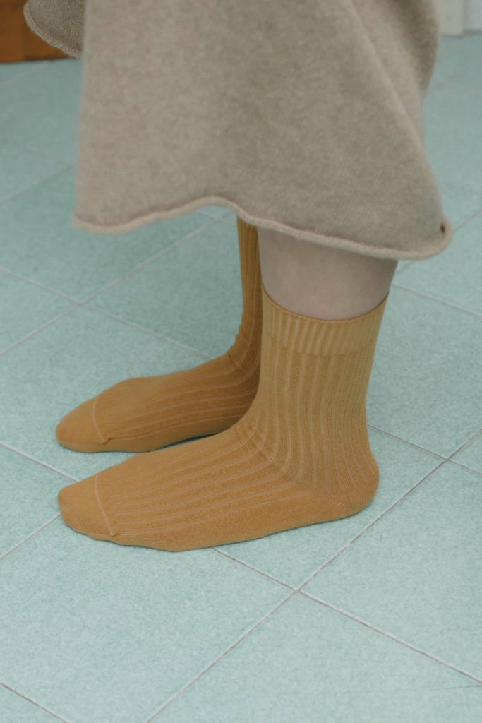 Rib Ankle Socks - Silva Brown