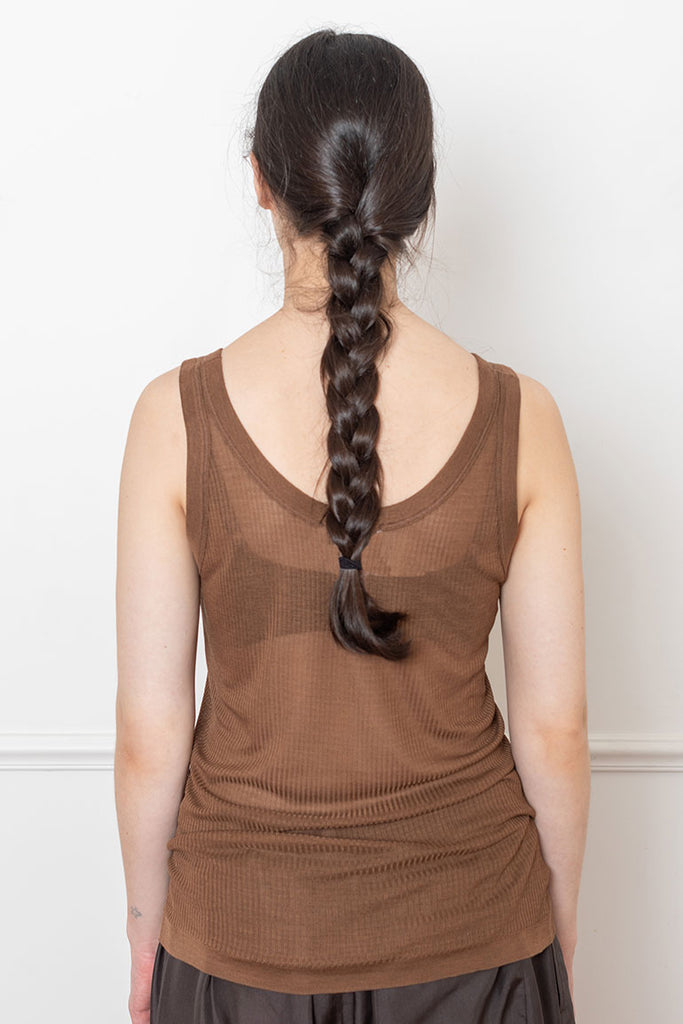 Seamless Rib Tank Top - Hazelnut Brown