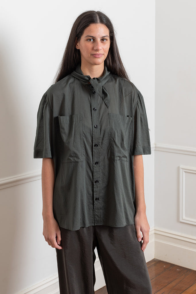 Short Sleeve Foulard Shirt - Asphalt