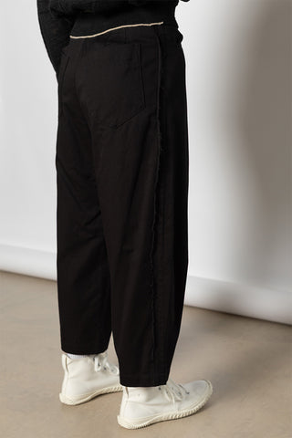 Side Dart Untrimmed Pants - Black