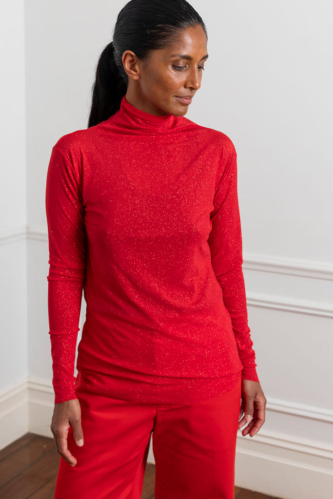 Long sleeve high neck mesh top online