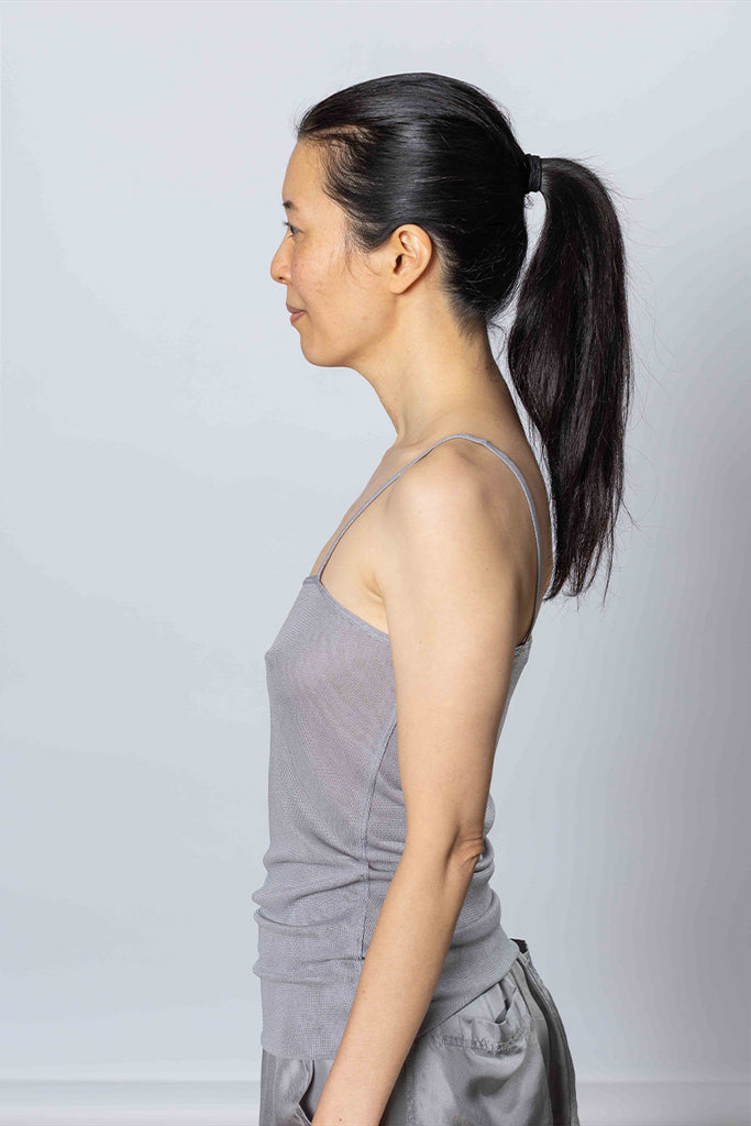 Silk Net Camisole Top - Grey