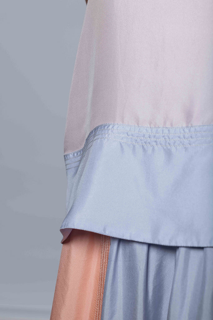 Silk Twill Camisole Top - White Lilac/Camas Blue