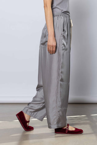 Silk Twill PJ Day Pants - Silver Grey