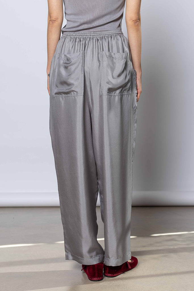 Silk Twill PJ Day Pants - Silver Grey