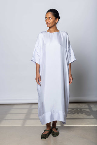 Silk Twill T-Shirt Dress - Camas Blue