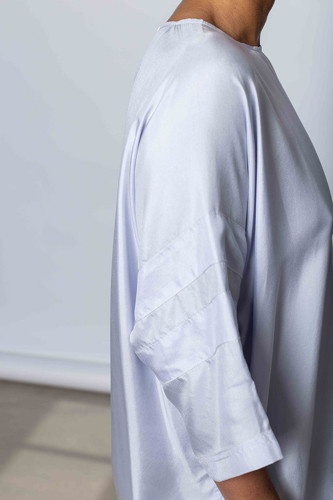 Silk Twill T-Shirt Dress - Camas Blue