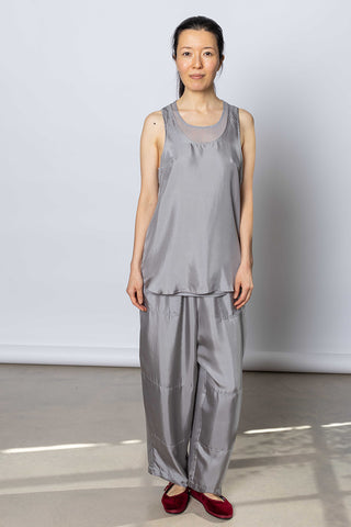 Silk Twill Tank Top - Silver Grey