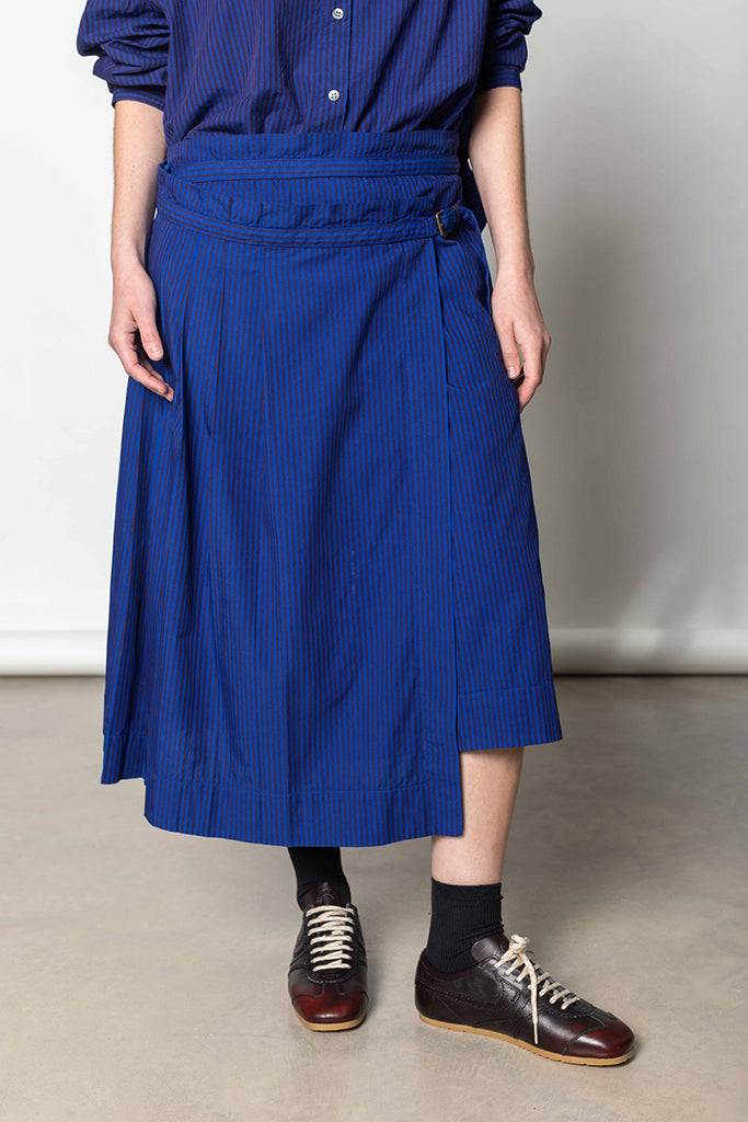 Sim Garment Dye Striped Skirt - Electric