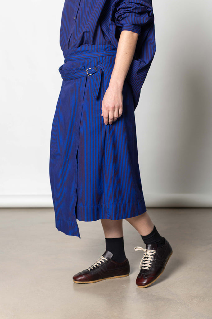 Sim Garment Dye Striped Skirt - Electric