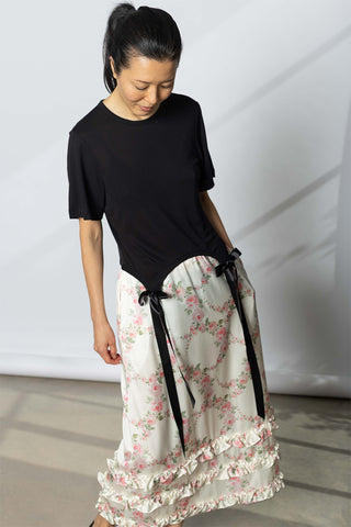 Bow Tail Easy Short Sleeve T-Shirt - Black