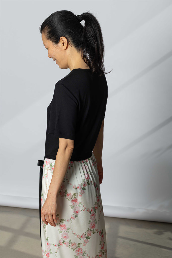 Bow Tail Easy Short Sleeve T-Shirt - Black