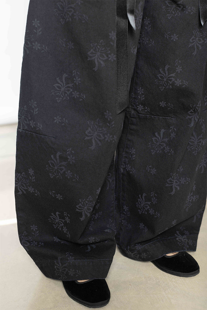 Cropped Wide Leg Utility Curve Jeans - Black