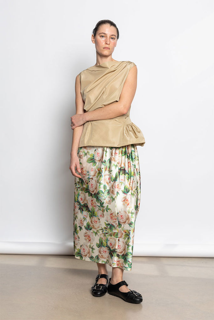 Single Hip Detail Easy Skirt - Rose