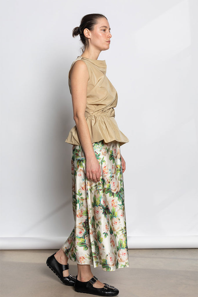Single Hip Detail Easy Skirt - Rose