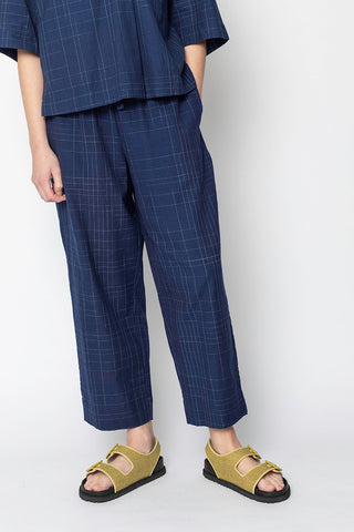 Sketched Check Pyjama Trousers - Twilight/Ecru