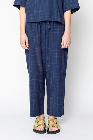 Sketched Check Pyjama Trousers - Twilight/Ecru