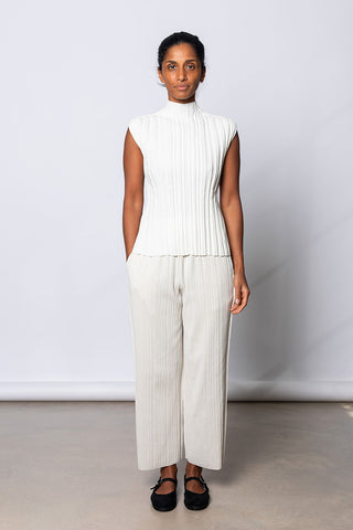 Sleeveless Rib Knit Top - Off White