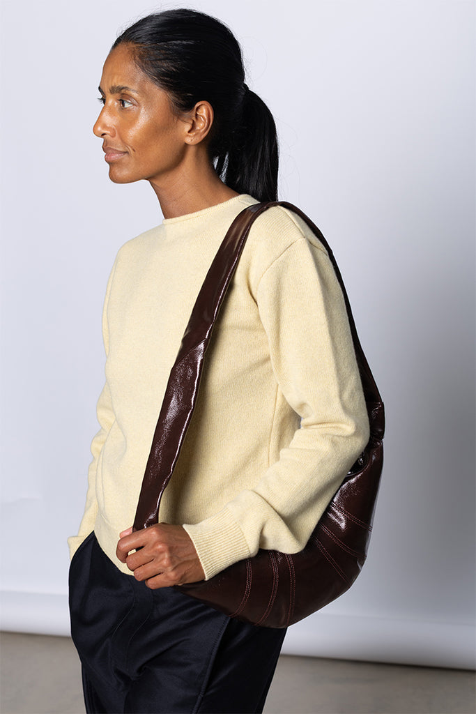 Small Croissant Bag Coated Cotton - Chocolate Fondant