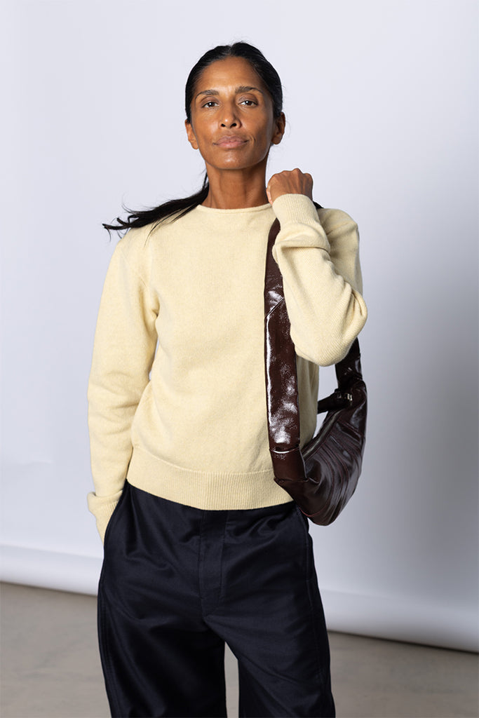 Small Croissant Bag Coated Cotton - Chocolate Fondant