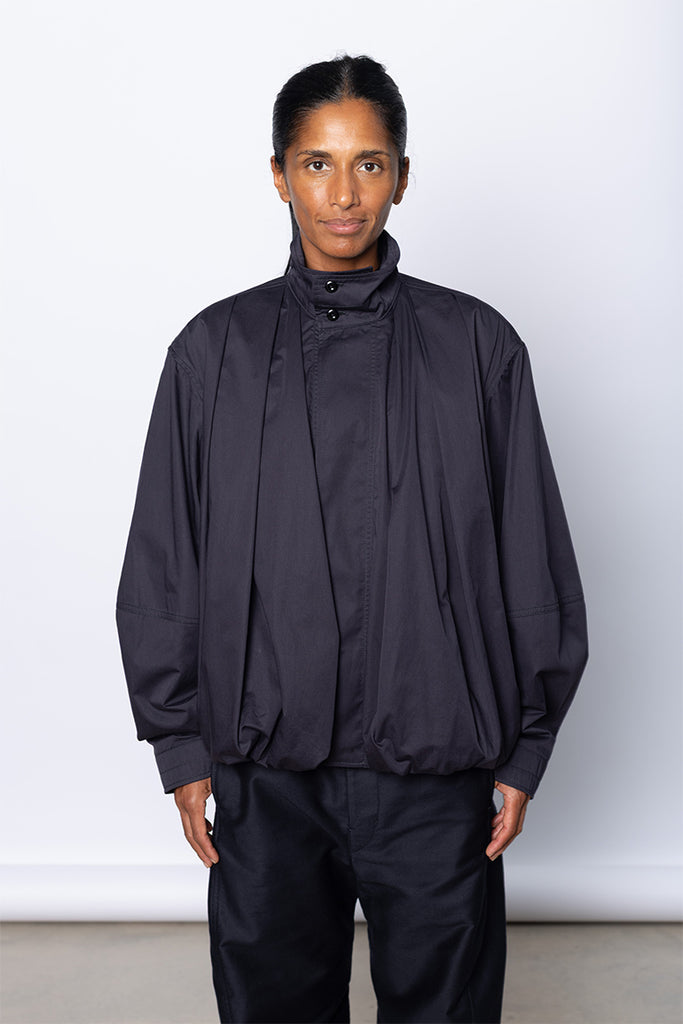 Soft Pleated Blouson - Ink Blue