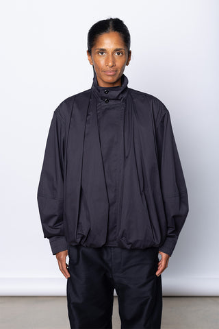 Soft Pleated Blouson - Ink Blue