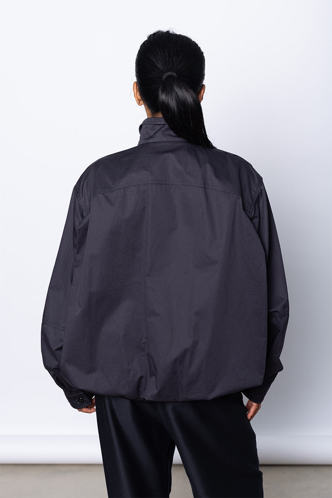 Soft Pleated Blouson - Ink Blue