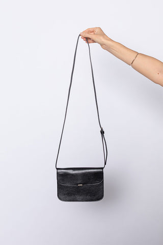 Soft Tab Wallet On Strap - Black