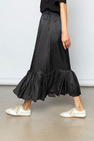 Sprity Striped Cupro Skirt - Grey