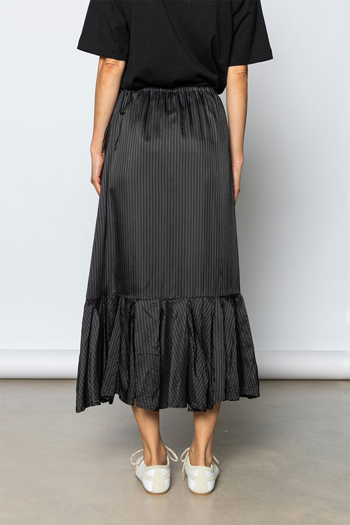 Sprity Striped Cupro Skirt - Grey