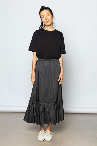 Sprity Striped Cupro Skirt - Grey