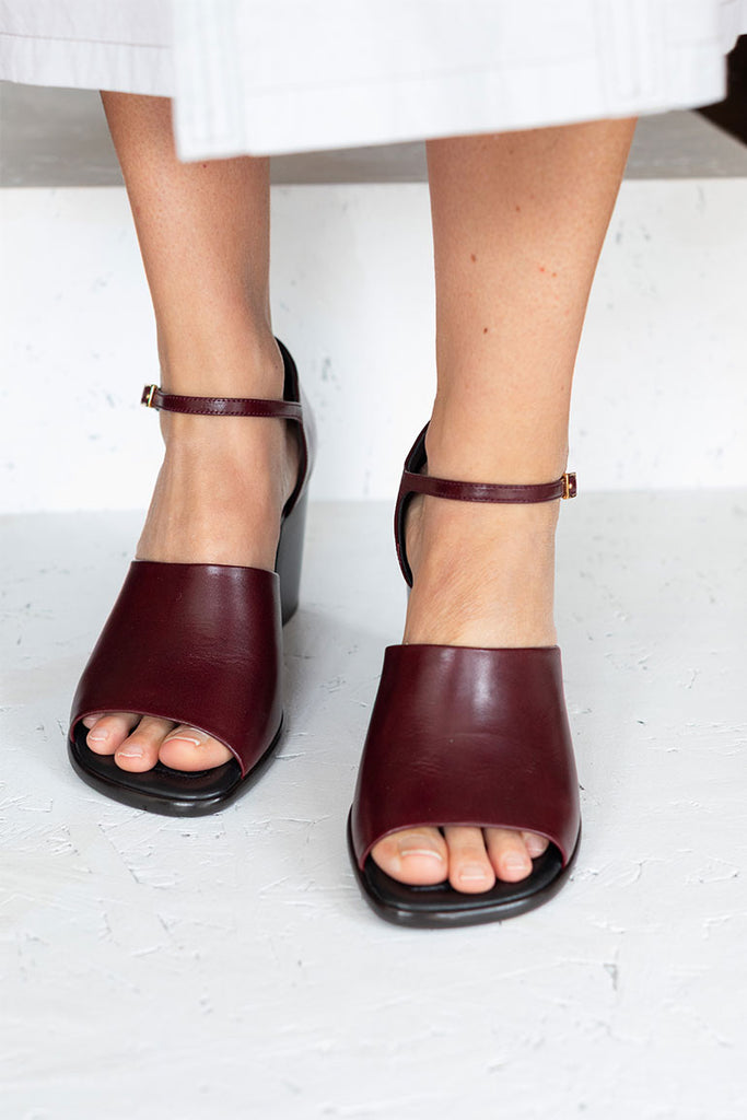 Square Heeled Sandals 80 - Chianti