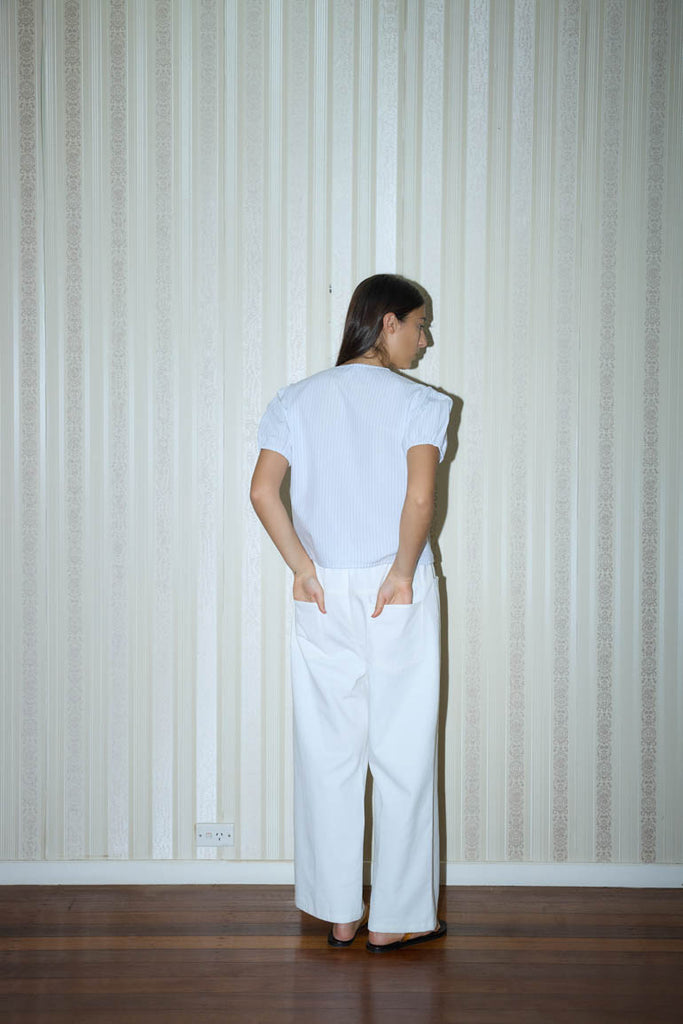 Square Pocket Pant - White