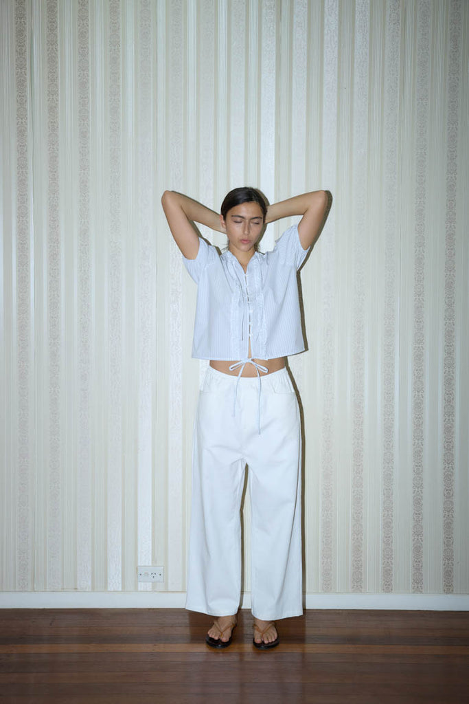 Square Pocket Pant - White