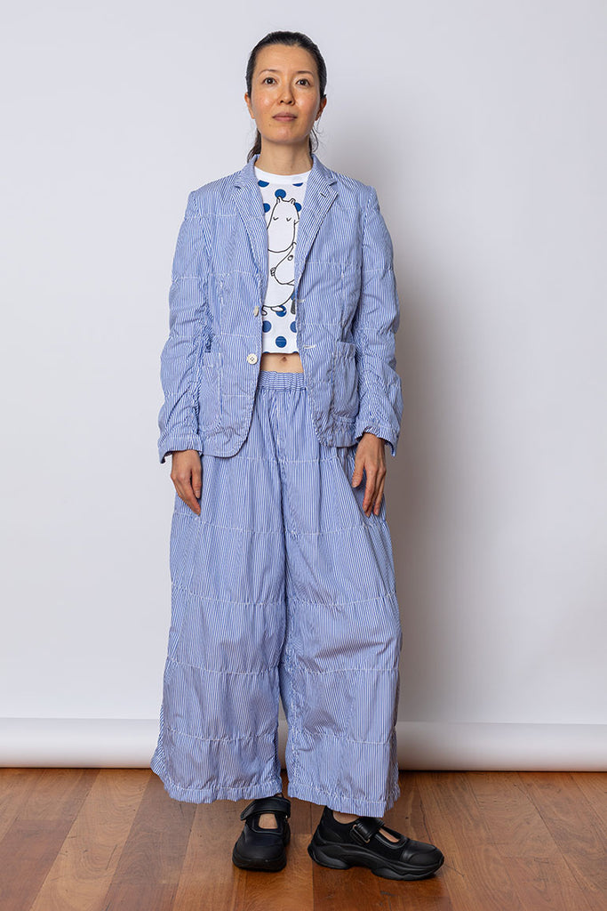 Stitched Stripe Pants - Blue/White