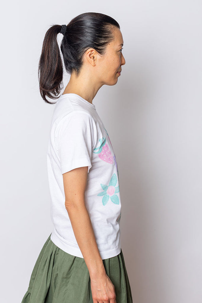 Strawberry Grl Logo Print T-Shirt - White