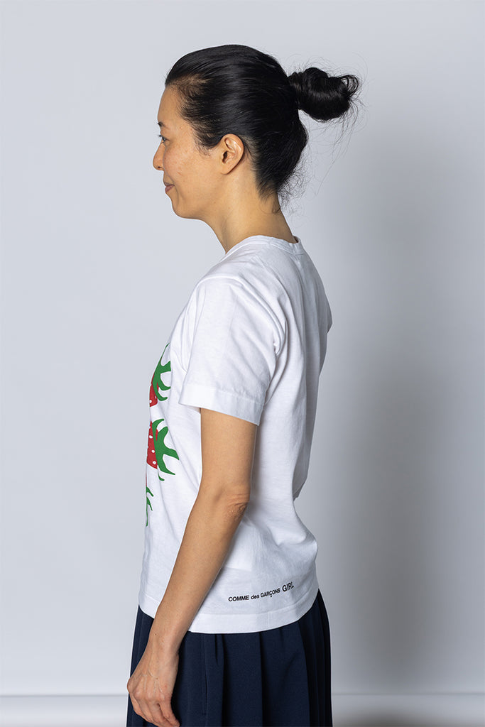 Strawberry Logo Print T-Shirt - White