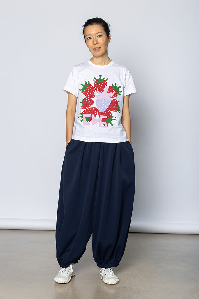 Strawberry Logo Print T-Shirt - White