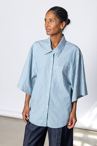 Striped Clea Shirt - Aqua