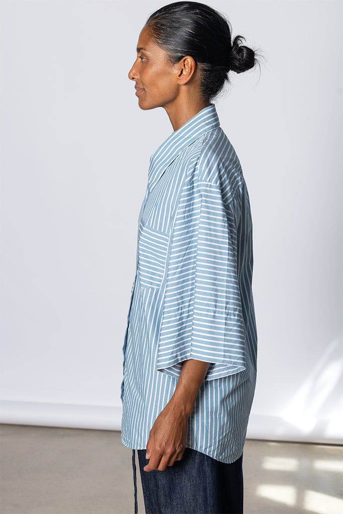 Striped Clea Shirt - Aqua