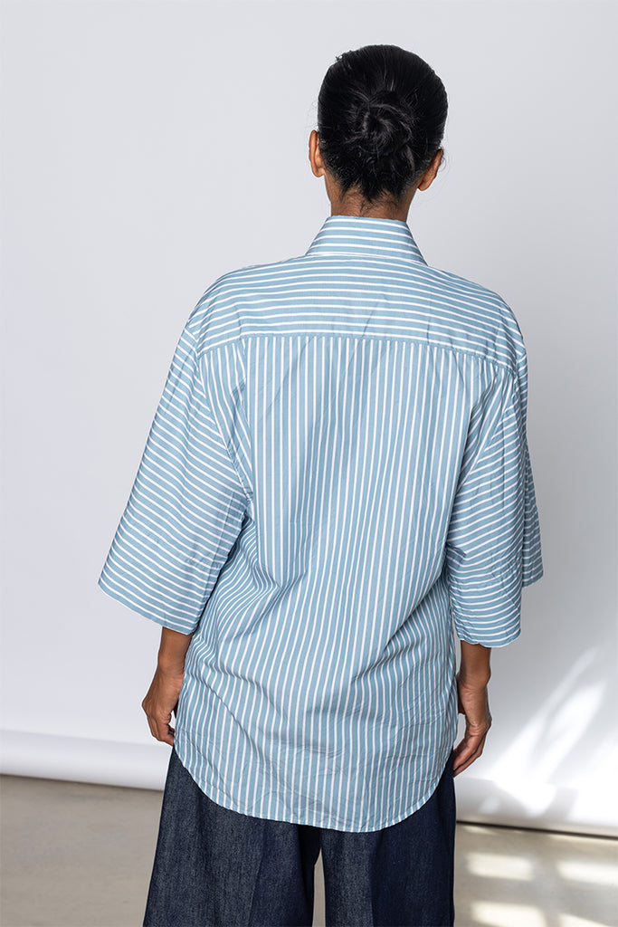 Striped Clea Shirt - Aqua