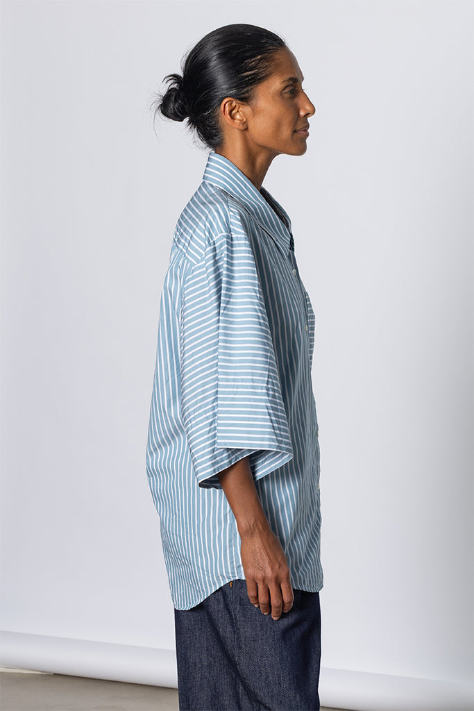 Striped Clea Shirt - Aqua