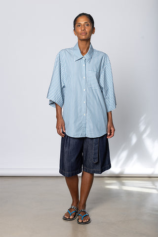 Striped Clea Shirt - Aqua