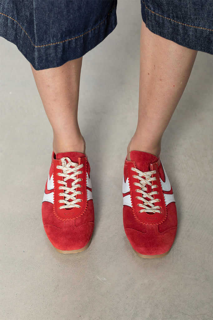Suede Sneakers - Red