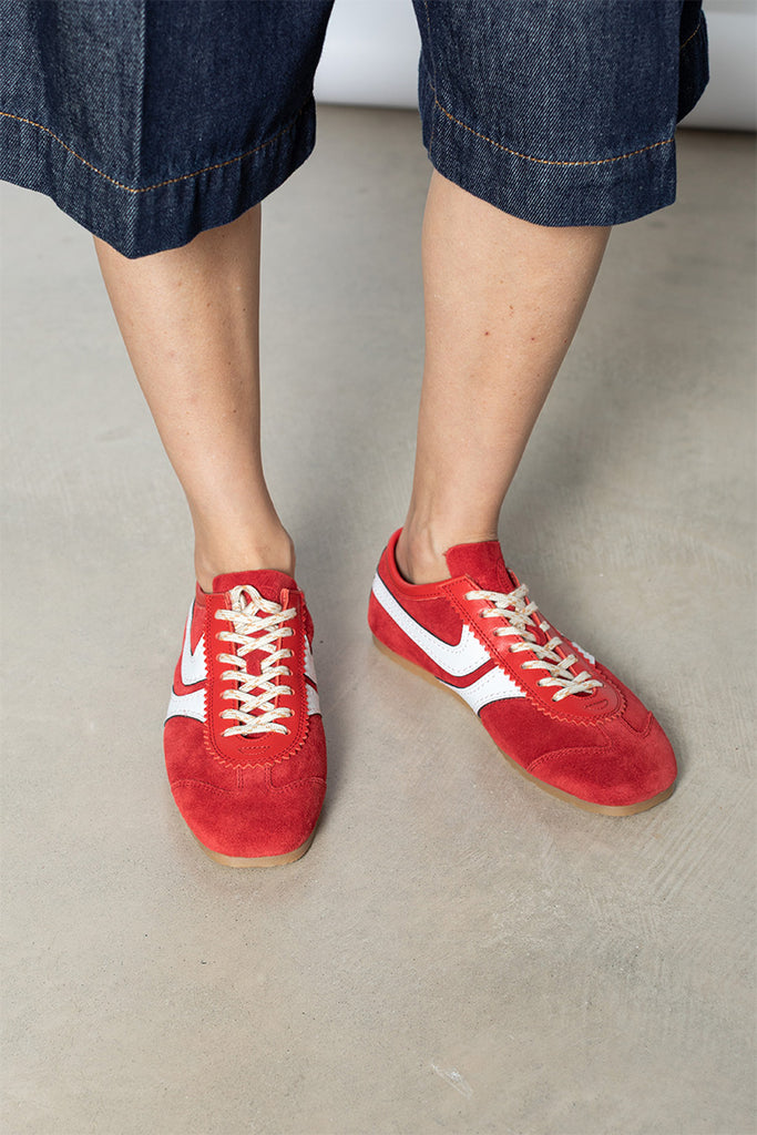 Suede Sneakers - Red