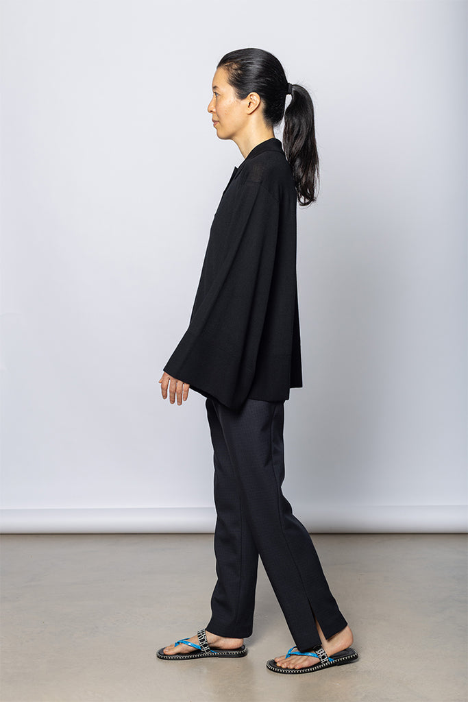 Talis Merino Polo Sweater - Black