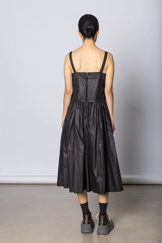 Draped Bodice Jumpsuit  - Black