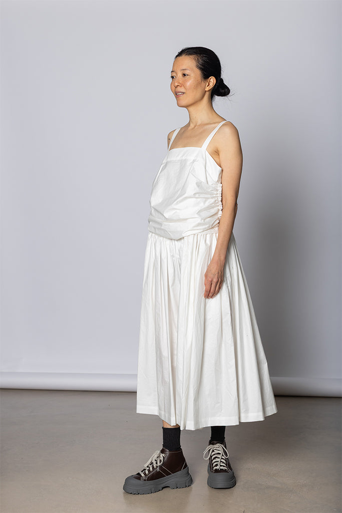Draped Bodice Jumpsuit - White