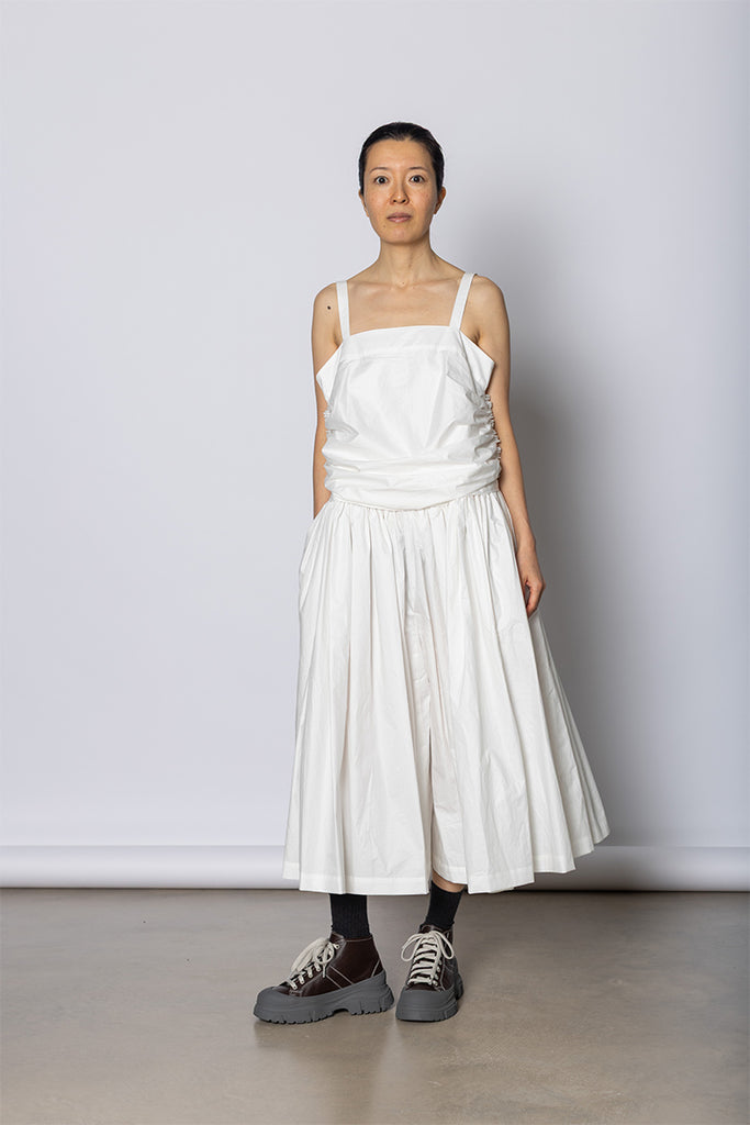 Draped Bodice Jumpsuit - White