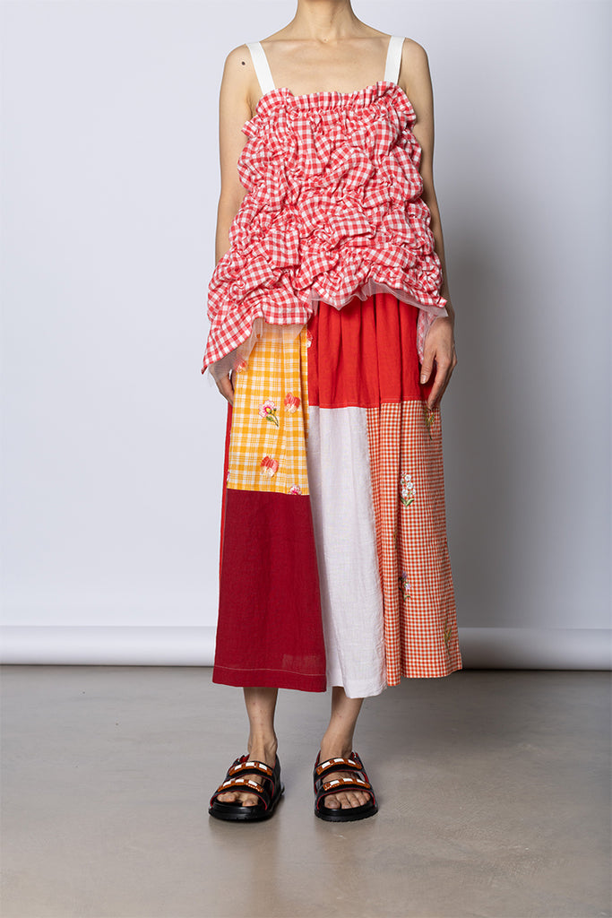 Patchworked Skirt - Red/Yellow/White